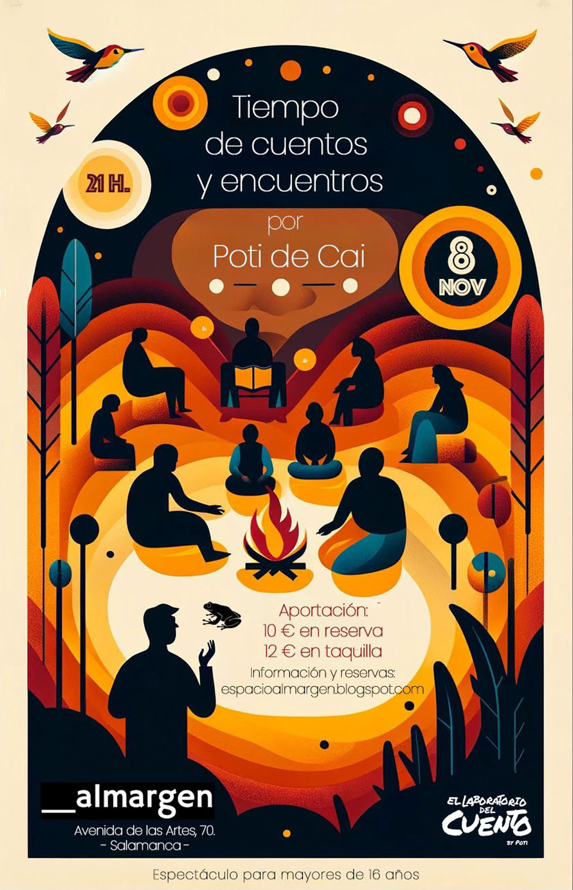 Cartel de «Tiempo de cuentos y encuentros», con Poti De Cai.