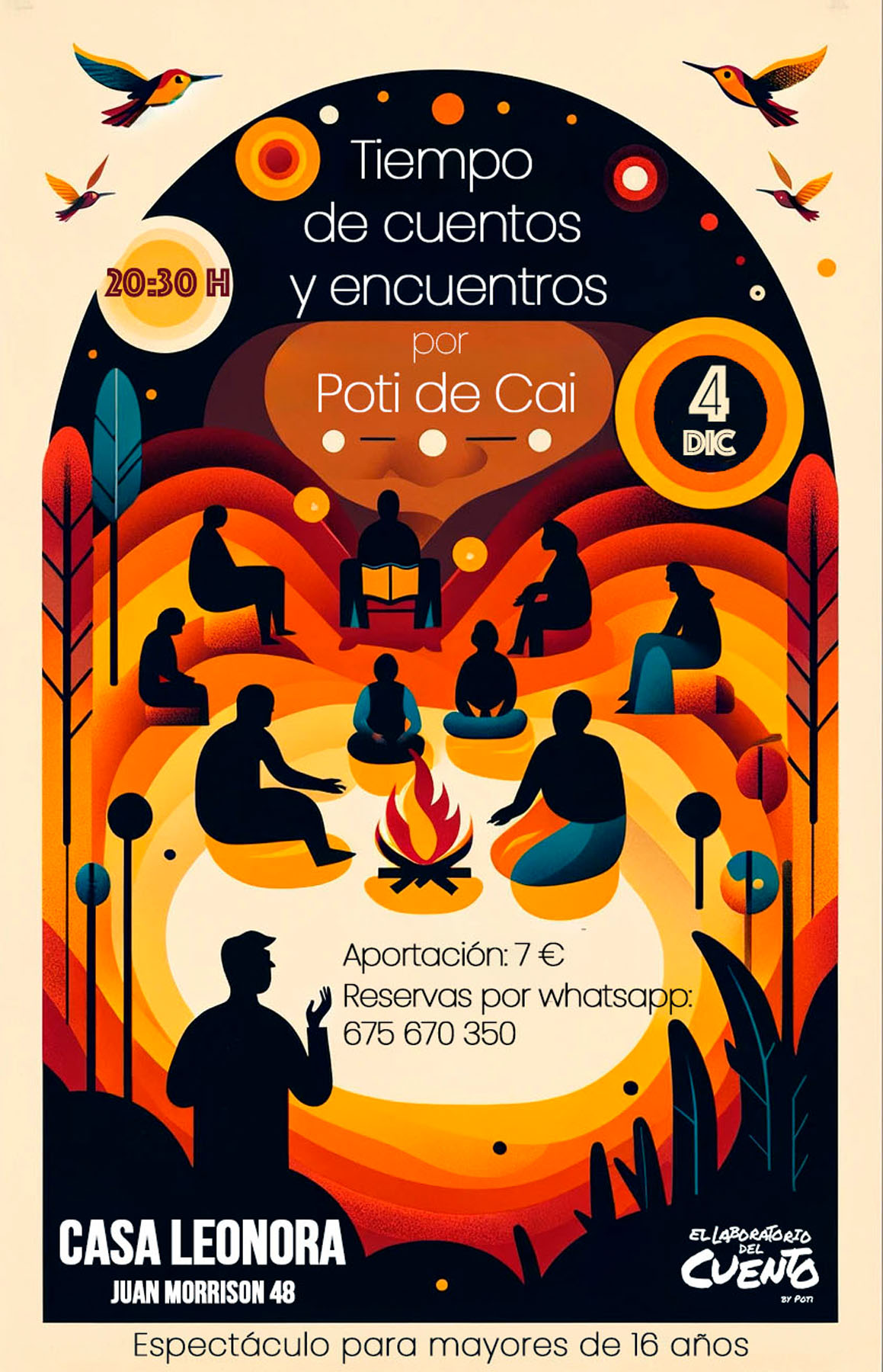 Cartel de «Tiempo de cuentos y encuentros», con Poti De Cai.