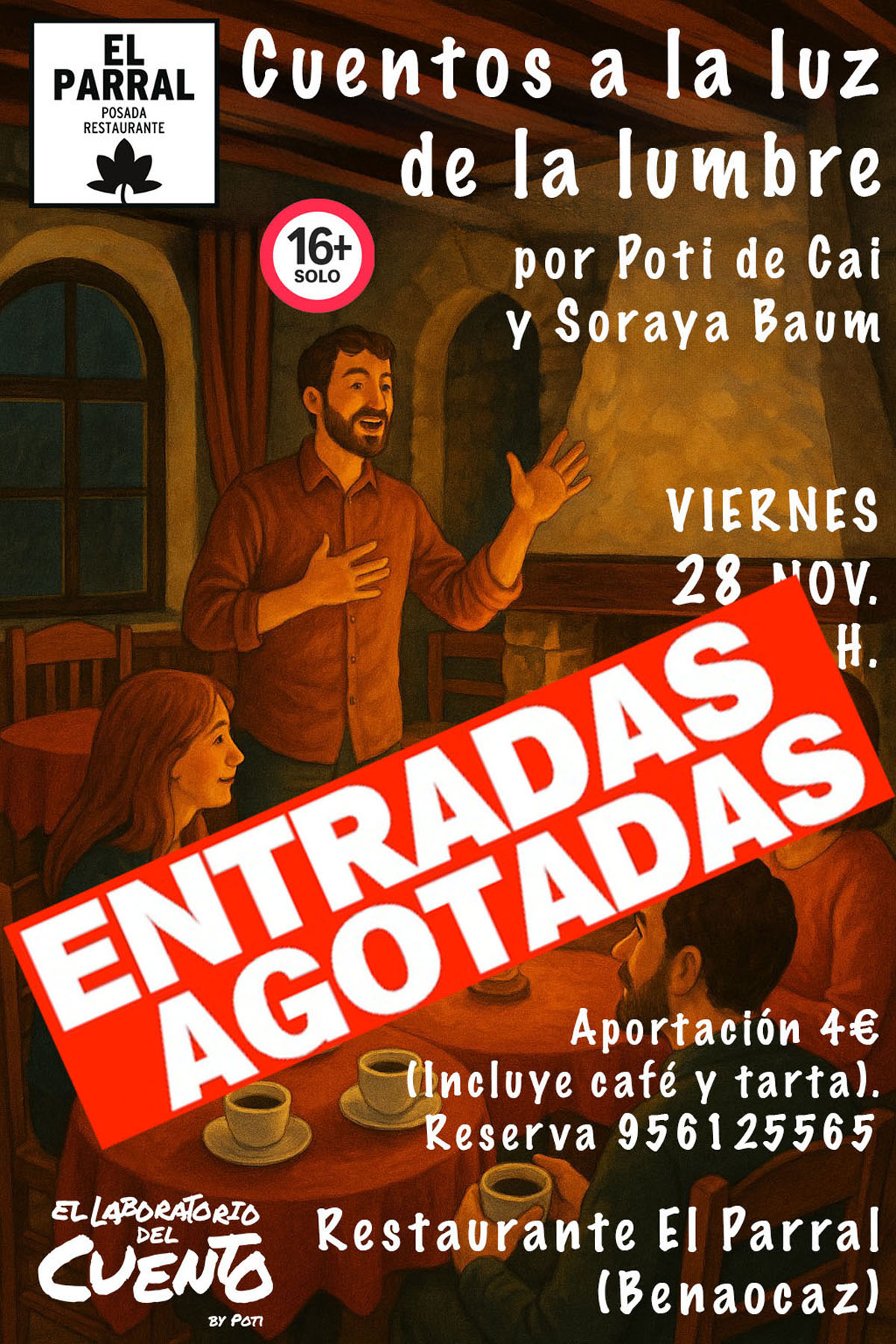 Cartel de «Cuentos a la luz de la lumbre», con Poti De Cai Y Soraya Baum.