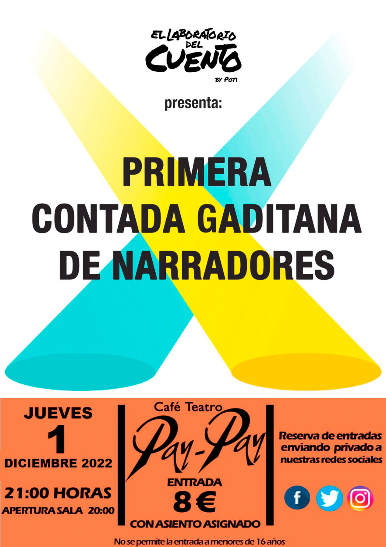 Cartel de «Primera contada gaditana de narradores».